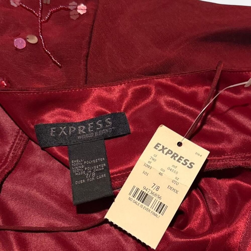90s Red Beaded Midi Dress - Picture 7 of 8